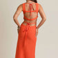 Le Lis - Creamsicle Sleeveless Square Neck Midi Dress