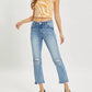 Risen - Full Size High Rise Distressed Cropped Straight Jeans
