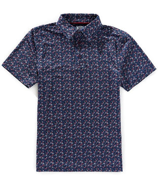 Flags & Anthem - Higgins Americana Floral Print Performance Polo Shirt