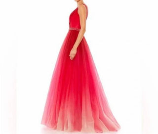 Mac Duggal - Beaded Belt Wrap Over Sleeveless Ballgown