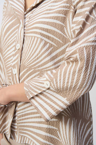 Joseph Ribkoff - Seersucker Tropical Print Trapeze Jacket