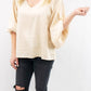 B-Tween - Satin Leopard Balloon Sleeve Top