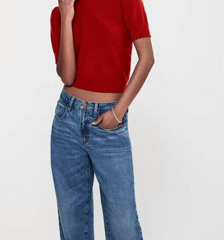 Frame - Pointelle Puff Sleeve Sweater