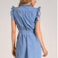 Elan - Denim Ruffle Sleeve Dress