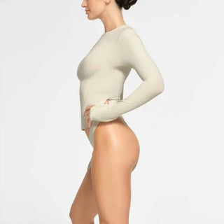 Skims - Cotton Jersey Long Sleeve T-shirt Women’s S Color Bone Stretch Tee