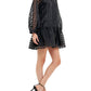 2.7 August Apparel - CHECK ORGANZA BUTTONED LONG SLEEVE MINI DRESS