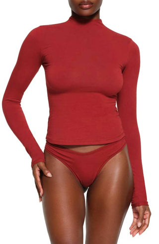 Skims - Cotton Stretch Jersey Long Sleeve Turtleneck Top