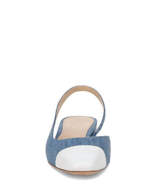 Veronica Beard - Cecile Denim Cap-Toe Slingback Sandals