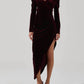 Astr - Sirica Velvet Off Shoulder Midi Dress