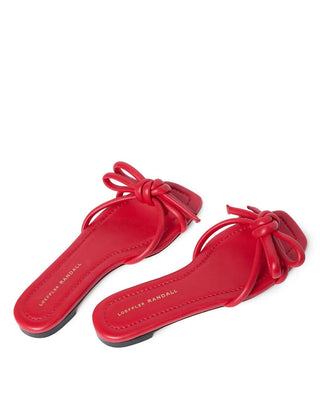 Loeffler Randall - Women's Hadley Leather Bow Flat Sandal