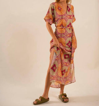 Care Tucker - Beatrice Mesmerized Pattern Kaftan Dress
