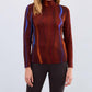 Fdj - Long Sleeve Printed Mock Neck Top