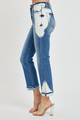 Risen - High Rise Medium Bleach Denim Jeans