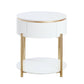 Daveigh High Gloss End Table - Gold / White