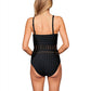 Kenneth Cole - Tough Luxe Textured High Neck One Piece Swimsuit