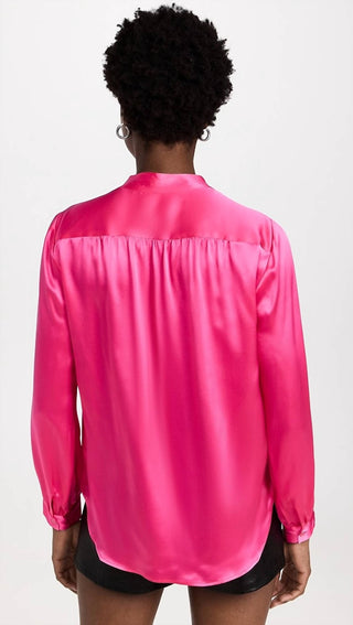 L'Agence - Bianca Band Collar Blouse - Petite