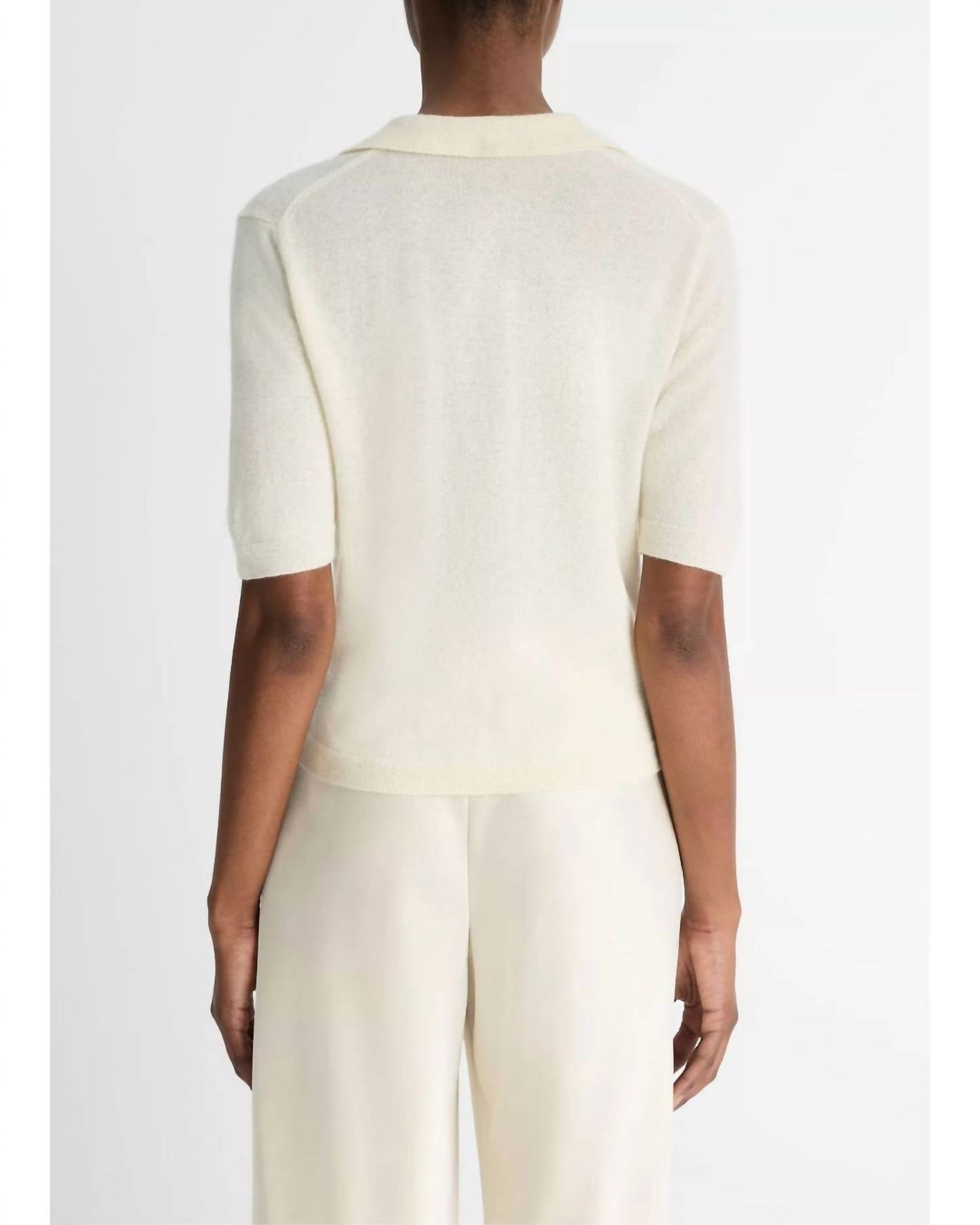 Vince - Cashmere Silk Short Sleeve Polo Sweater