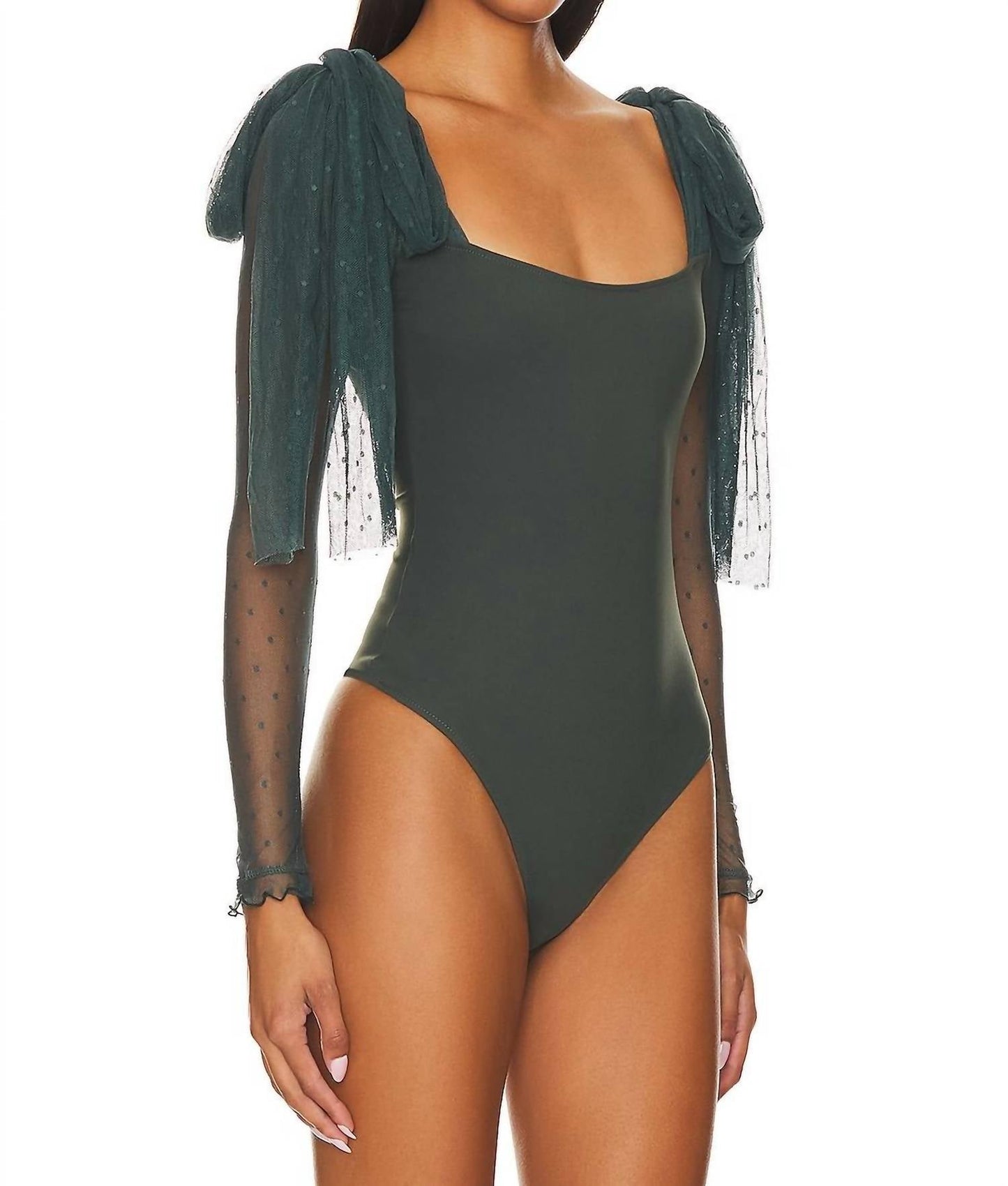 Free People - Tongue Tied Mesh Detail Bodysuit