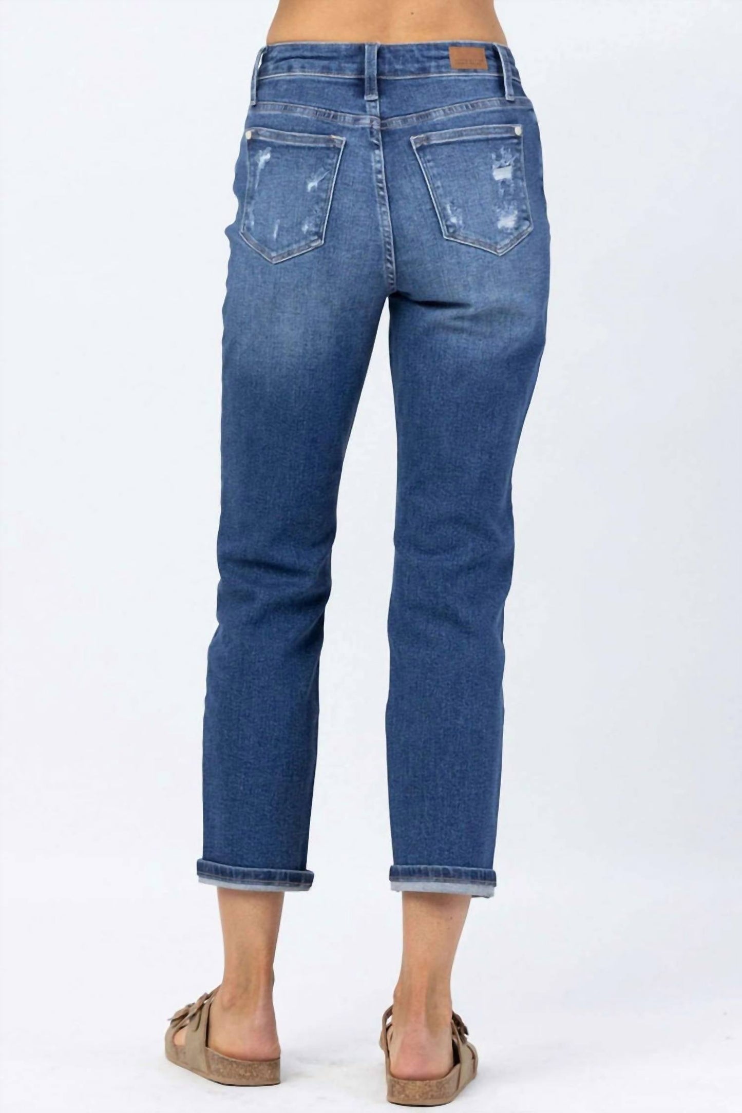 Judy Blue - High Rise Rainbow Embroidery Straight Jeans