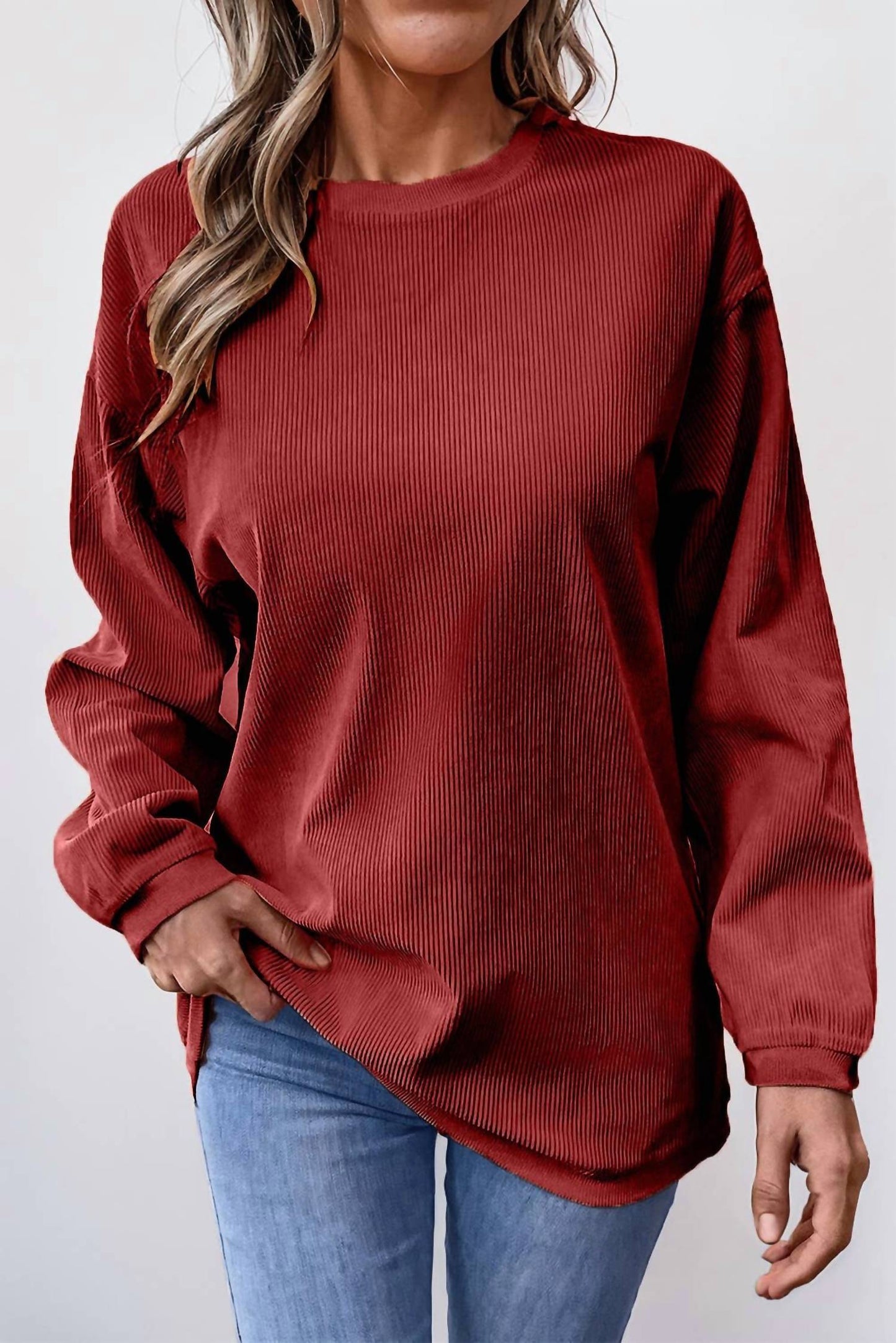 Aapparella - Ribbed Loose Fit Sweatshirt