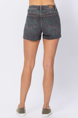 Judy Blue - Cactus Embroidered Jean Shorts