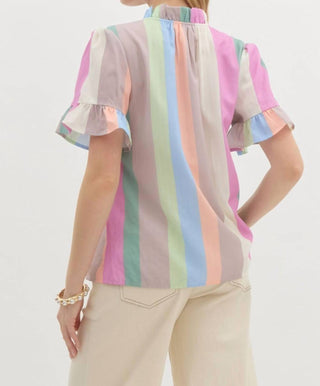 Entro - Pastel Stripe Blouse