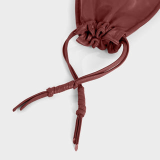 Lemiz - Women's Mini Bowie Drawstring Leather Bag