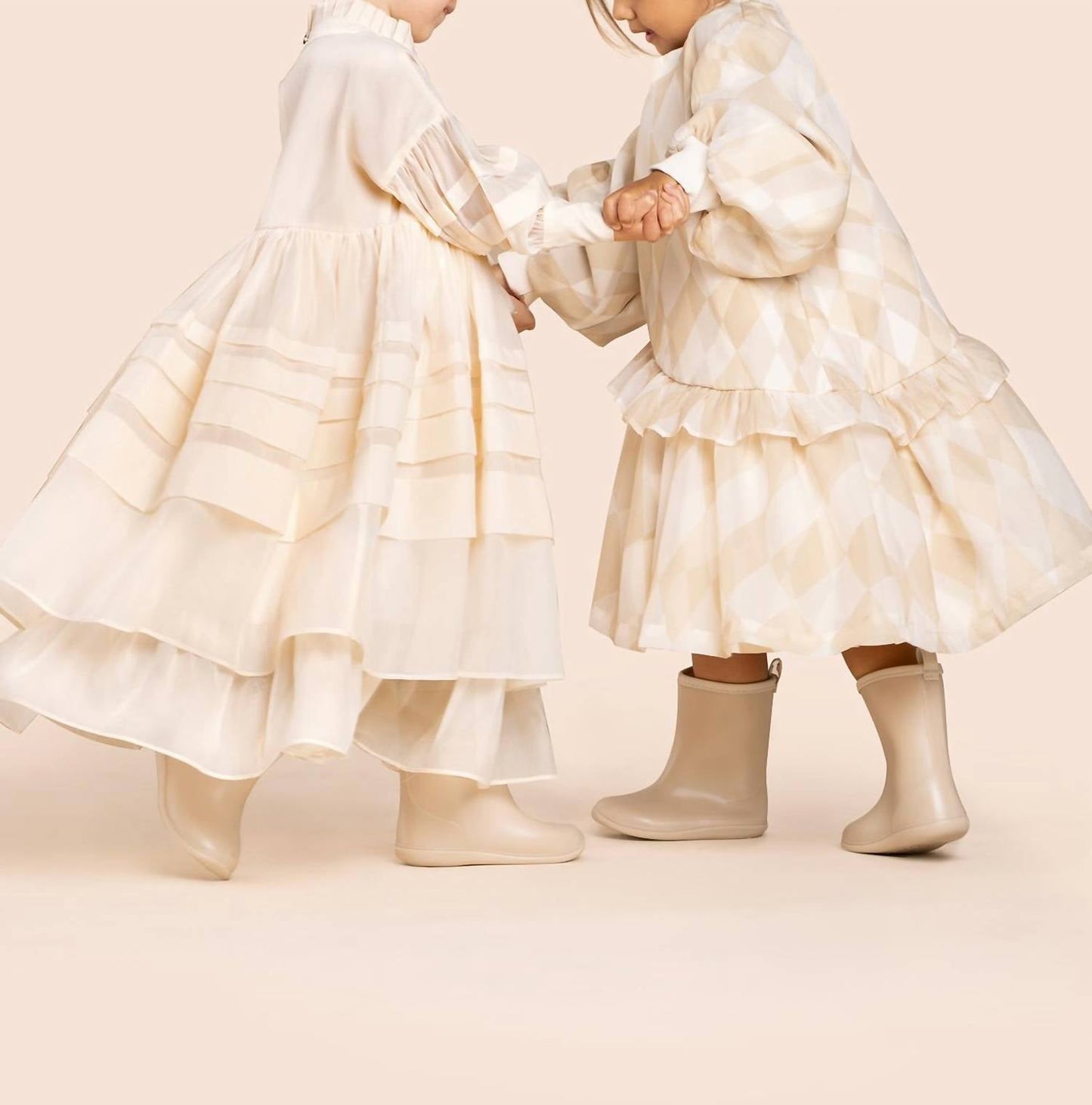 Omamimini - Hi-Low Organza & Terry Dress