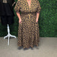 Entro - Leopard Print Zip Up Midi Dress
