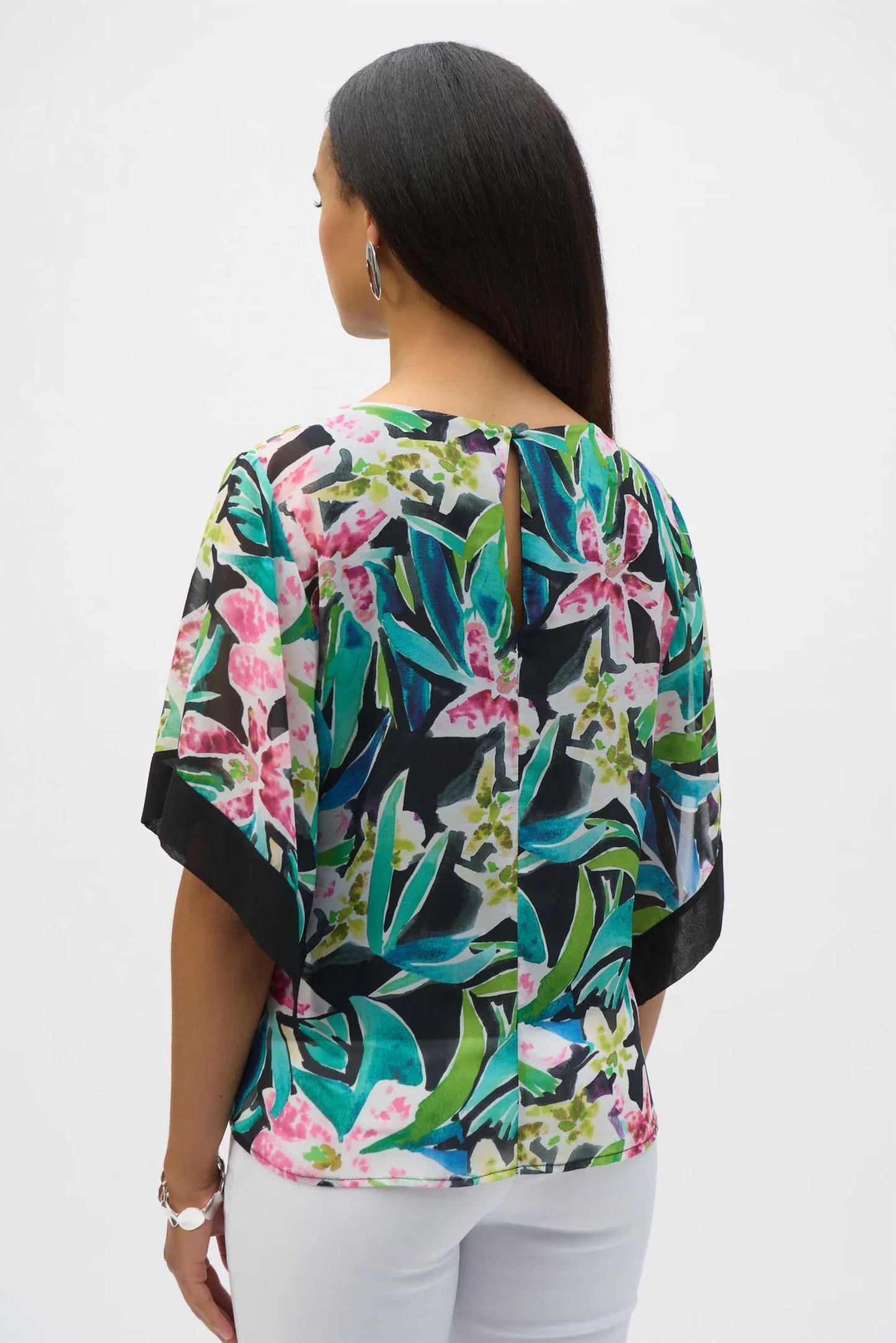 Joseph Ribkoff - Tropical Print Chiffon Top