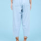 Blu Pepper - High Waist Pleated Denim Capri Pants