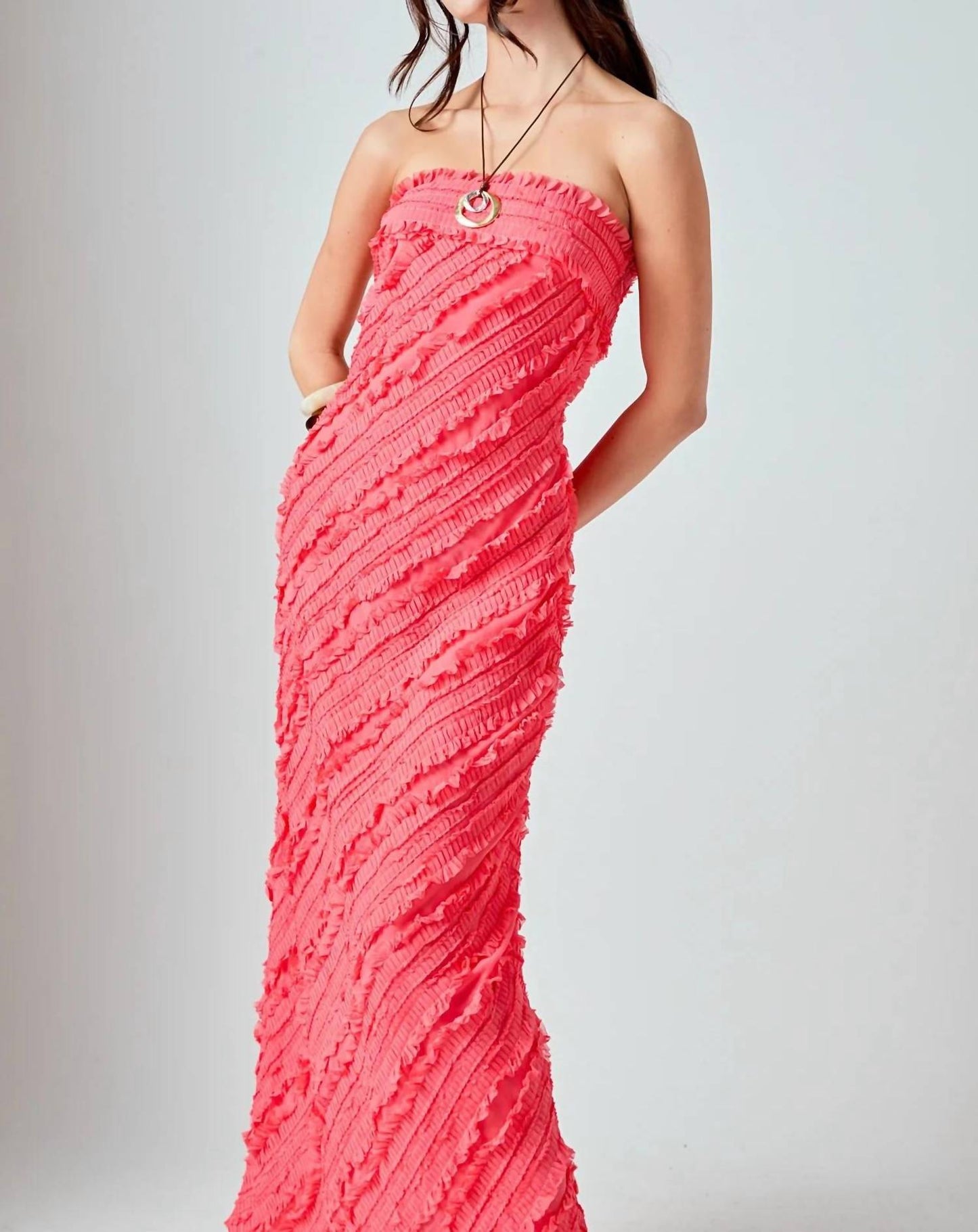 2.7 August Apparel - Juliette Ruffled Maxi Dress