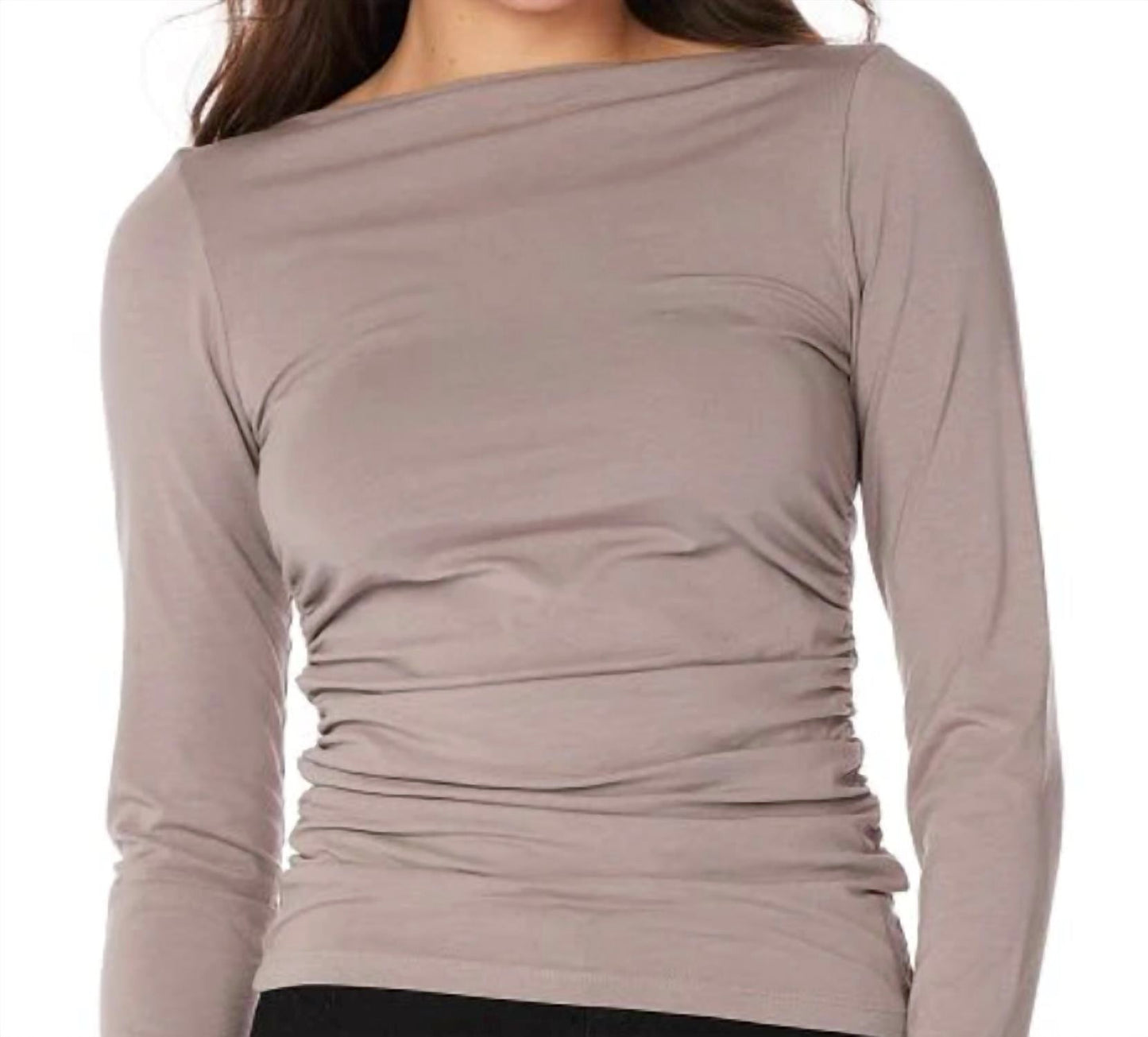 Bobi - Shirred Slash Neck Top