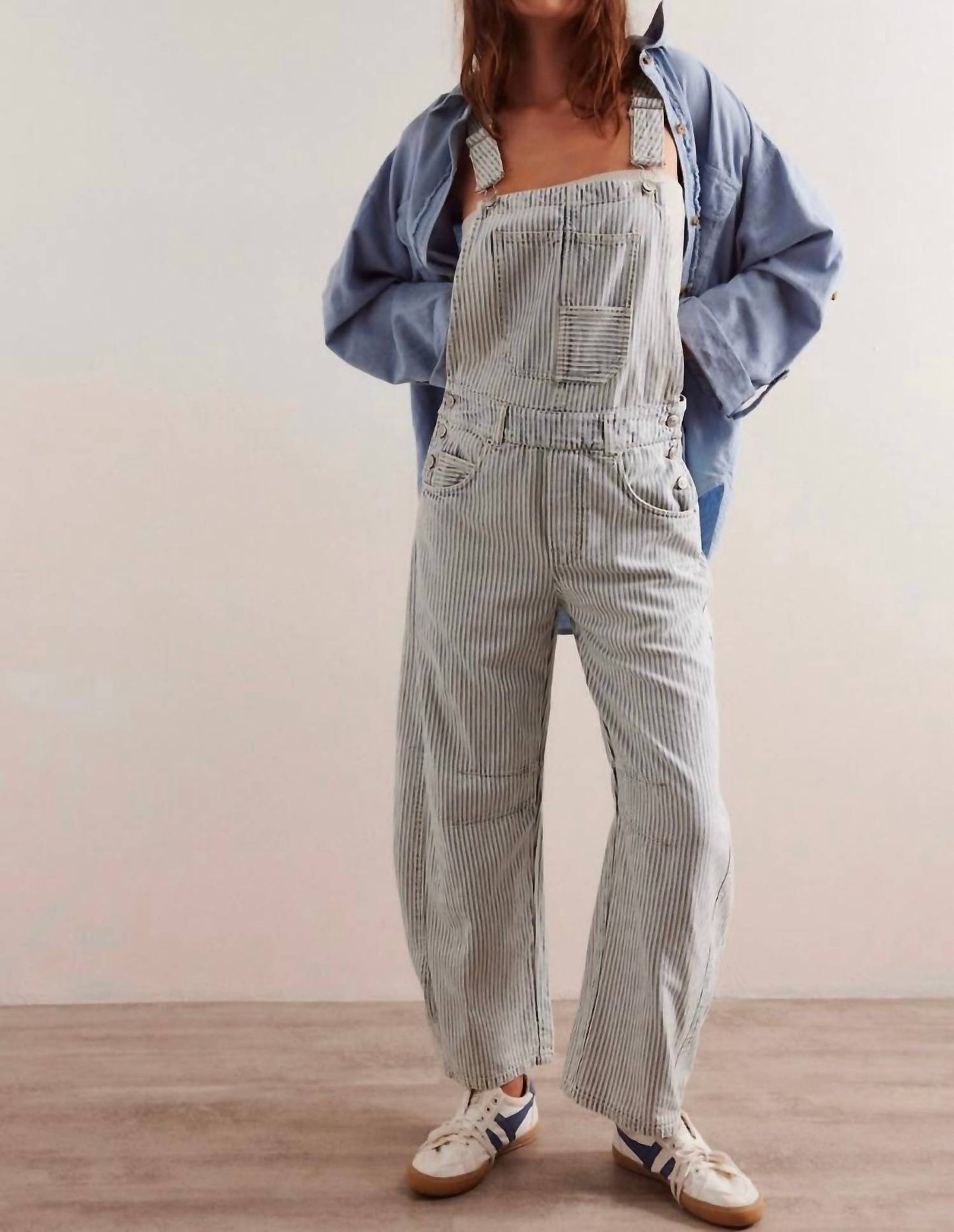 Free People - We The Free Good Luck Striped Overalls