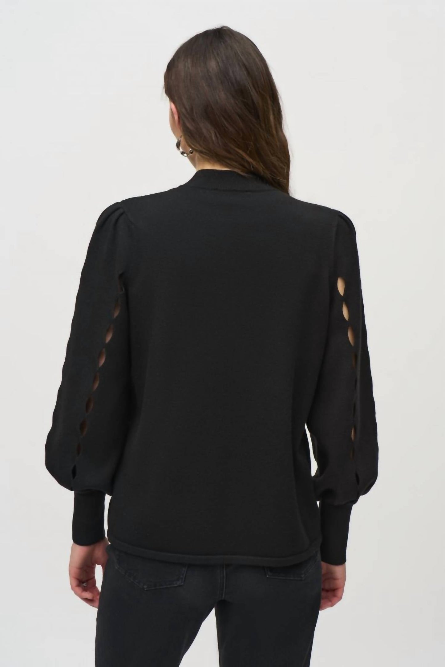 Joseph Ribkoff - Mock Neck Long Puff Sleeve Top