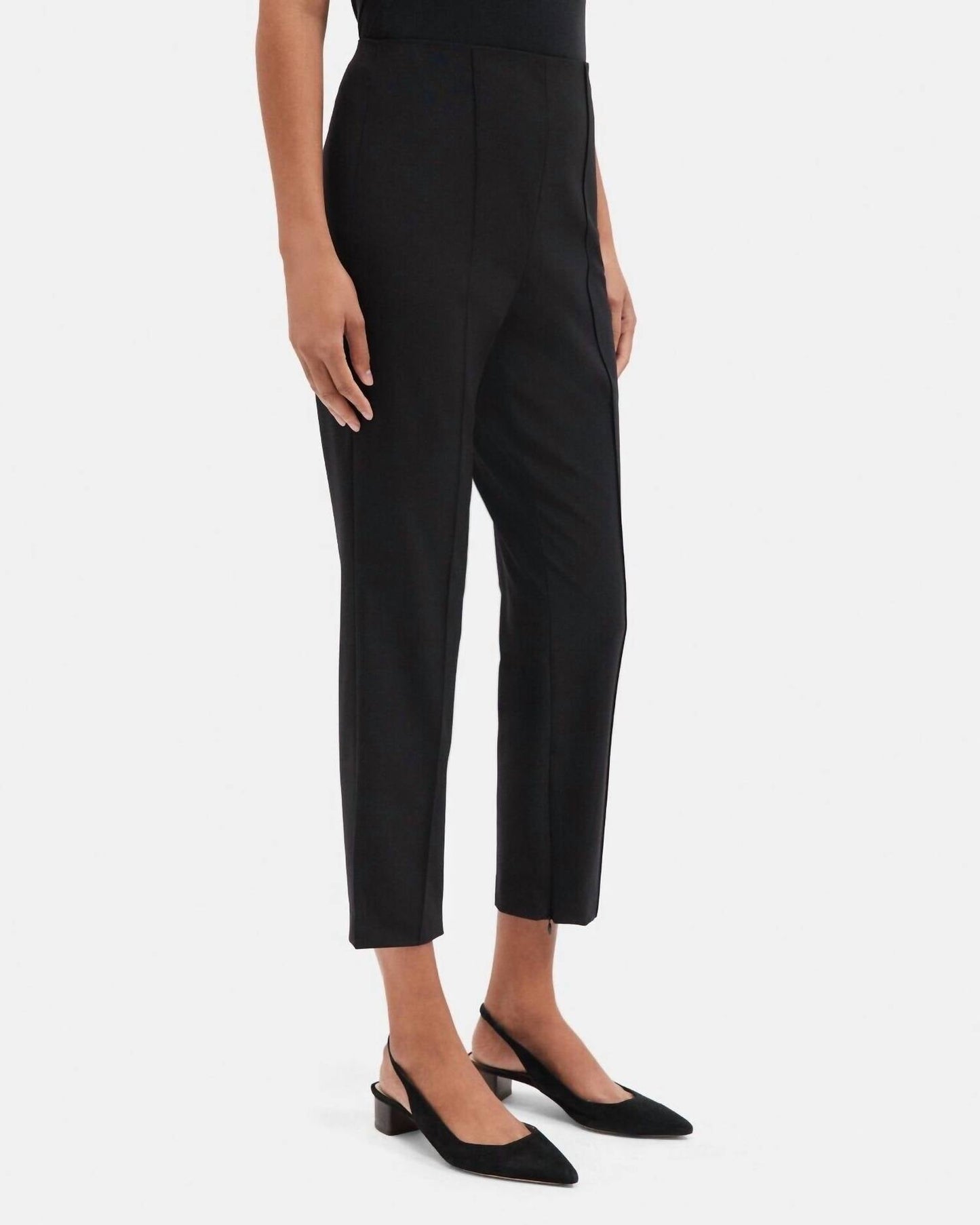 Theory - Traceable Wool Pintuck Crop Slim Pants