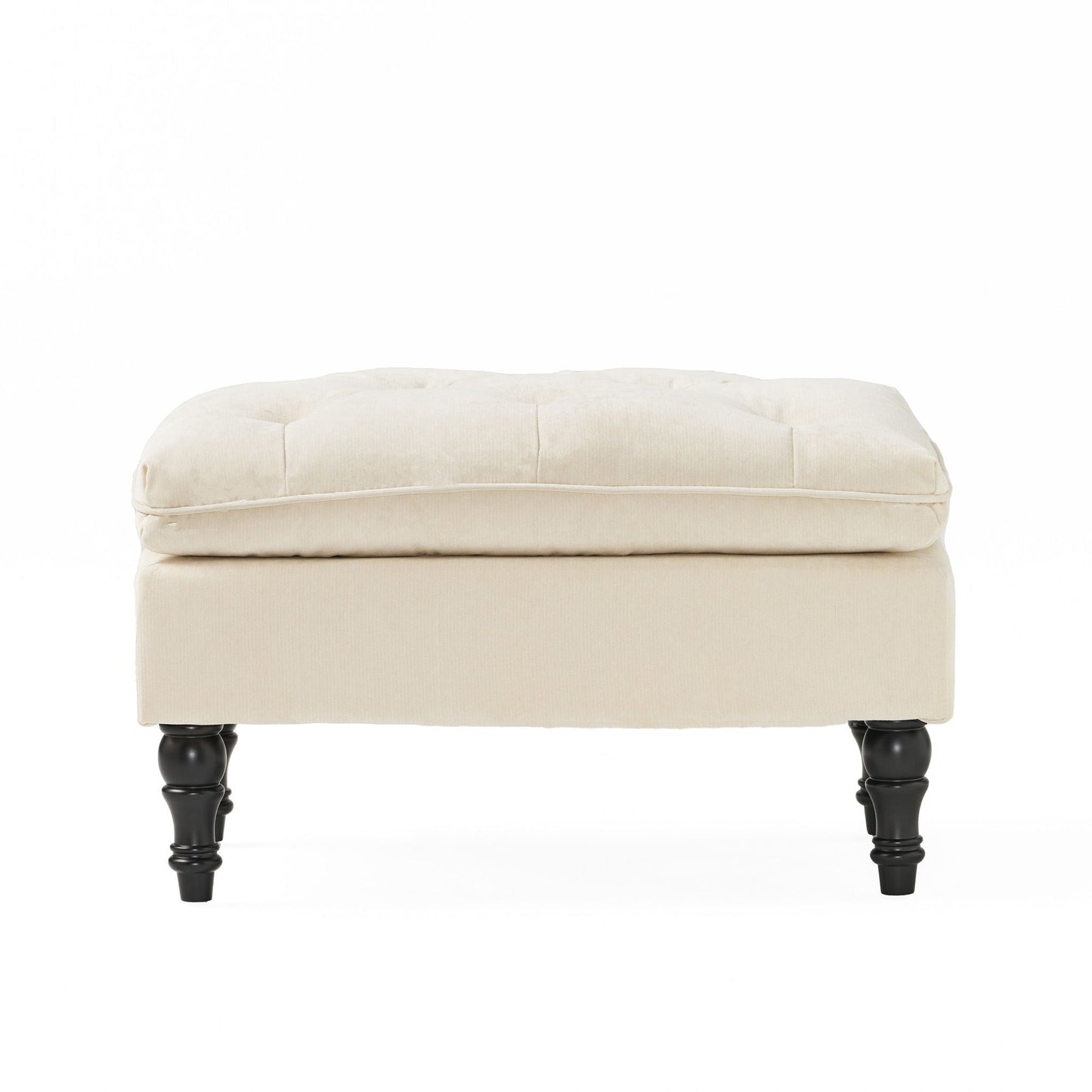 Lofton Pillow Top Ottoman With Button Tufting - Cream