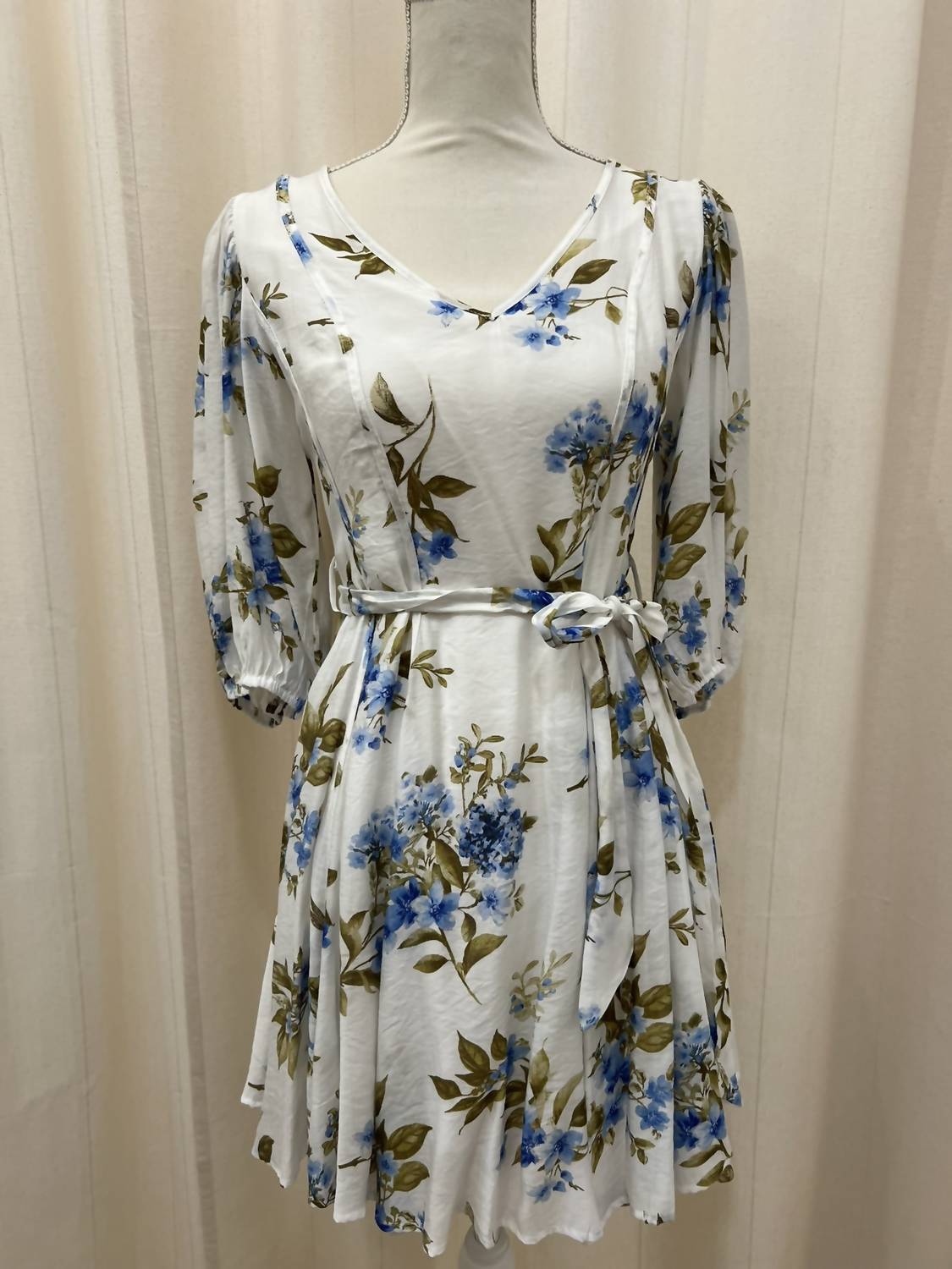 By The River - Floral Peasant Mini Dress
