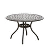 Tranquilius - Outdoor Round Dining Table With Lattice Tabletop, Umbrella Hole And Curved Legs