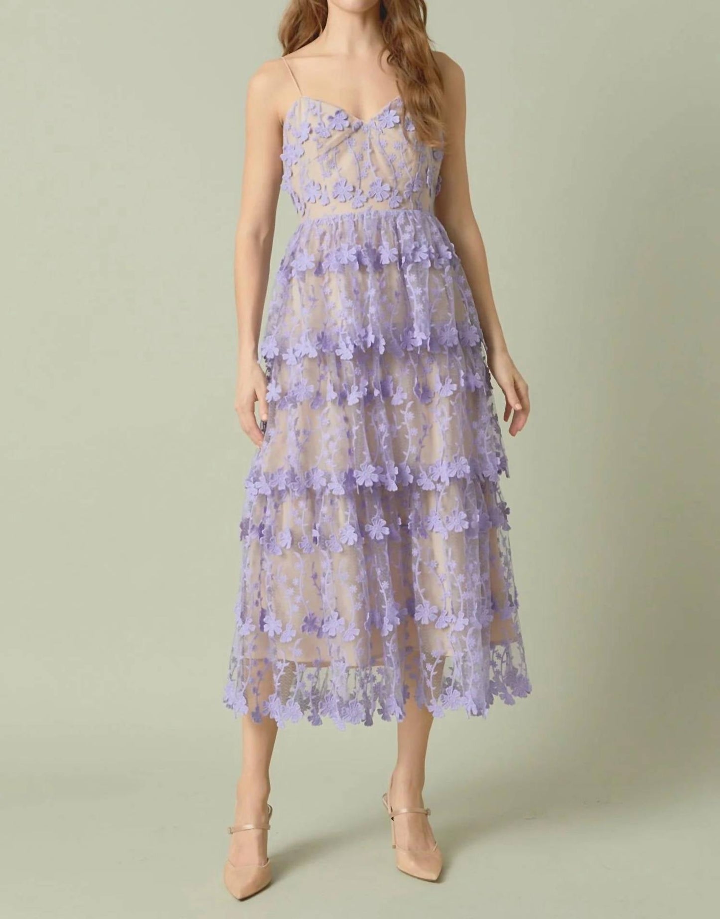Endless Rose - Crochet Layered Midi Dress