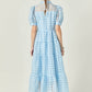 English Factory - Gridded Organza Tiered Maxi Dress