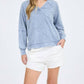 Blu Pepper - Washed V Neck Exposed Seam Top