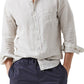 Rodd & Gunn Seaford Linen Button-Up Shirt in Sand, Size X-Large