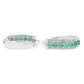 3.42 Carat Genuine Emerald and White Diamond .925 Sterling Silver Earrings