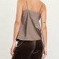Skies Are Blue - Rhinestone Satin Cowl Neck Cami