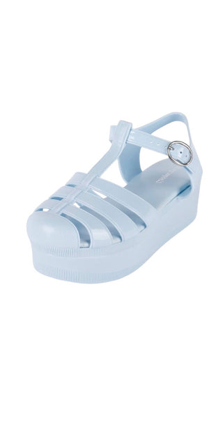 Jeffrey Campbell - Women's Sandals 8 Candied Blue Platform Jelly Y2k Sandals