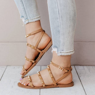 Qupid - Women's Studded Strappy Sandals