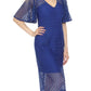 Joseph Ribkoff - Guipure Lace Flutter Sleeve Midi Sheath Dress
