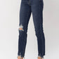 Judy Blue - Mid Rise Chopped Hem Relaxed Denim Jeans