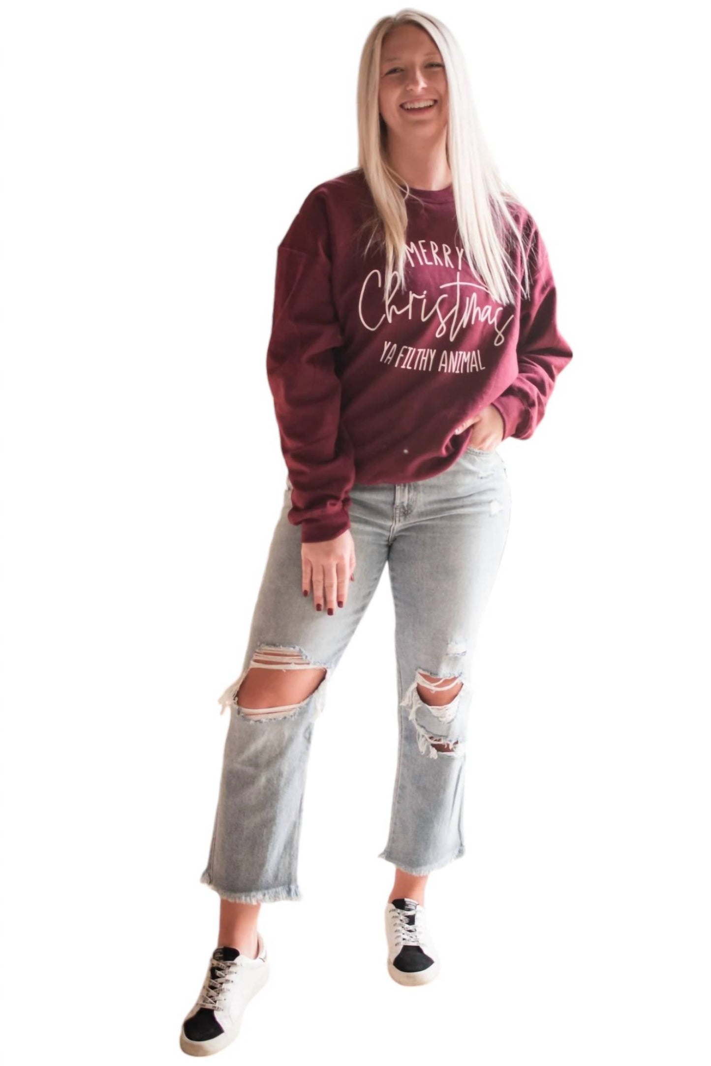 Oat Collective - Merry Christmas ya Filthy Animal Crew Sweatshirt
